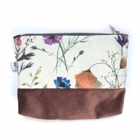 Kosmetiktasche Altrosa/Blumen