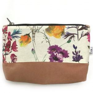 Kosmetiktasche Blumen/Rosa