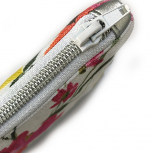 Kosmetiktasche Blumen/Silber