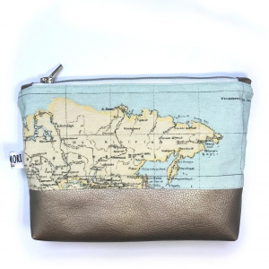 Kosmetiktasche Weltenbummler/Gold