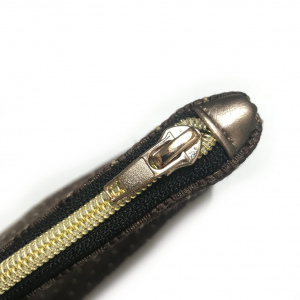 Kosmetiktasche Rotbraun/Gold