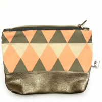 Kosmetiktasche Orange/Gold
