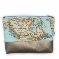 Kosmetiktasche Weltenbummler/Gold