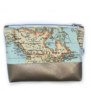 Kosmetiktasche Weltenbummler/Gold
