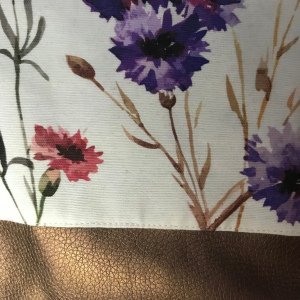 Kosmetiktasche Blumen/Braun