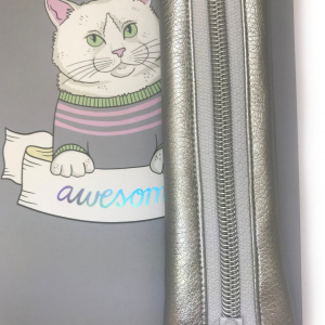 Mäppchen Silber/Weiß