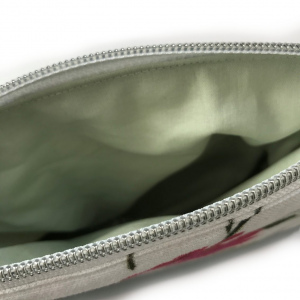 Kosmetiktasche Blumen/Silber