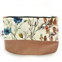 Kosmetiktasche Blumen/Rosa