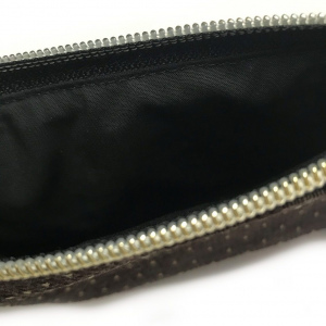 Kosmetiktasche Rotbraun/Gold