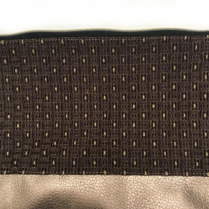 Kosmetiktasche Rotbraun/Gold