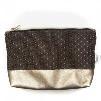 Kosmetiktasche Rotbraun/Gold