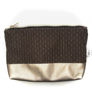 Kosmetiktasche Rotbraun/Gold
