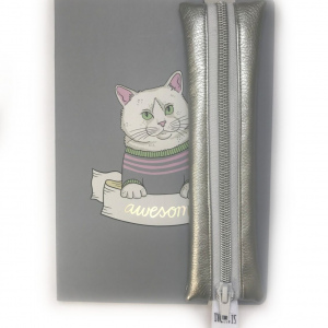 Mäppchen Silber/Weiß