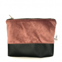 Kosmetiktasche Altrosa/Schwarz