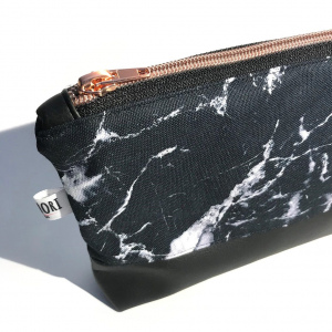 Kosmetiktasche schwarz/rosé